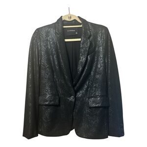 Olivaceous Black Blazer with Shimmery Finish